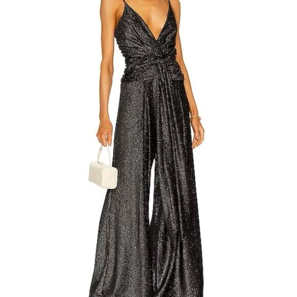 NWT Patbo Strass Velvet Tie-Front Jumpsuit - Picture 3 of 12